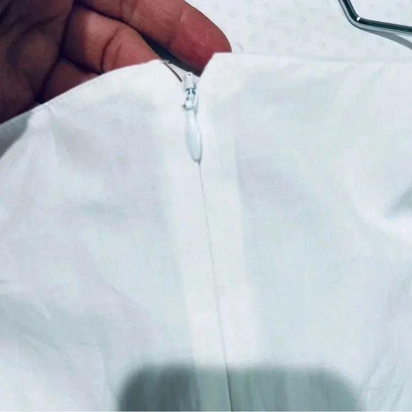 Express brand White Mini Dress Puff Sleeves Flowers details Size Small NWT - Picture 14 of 16